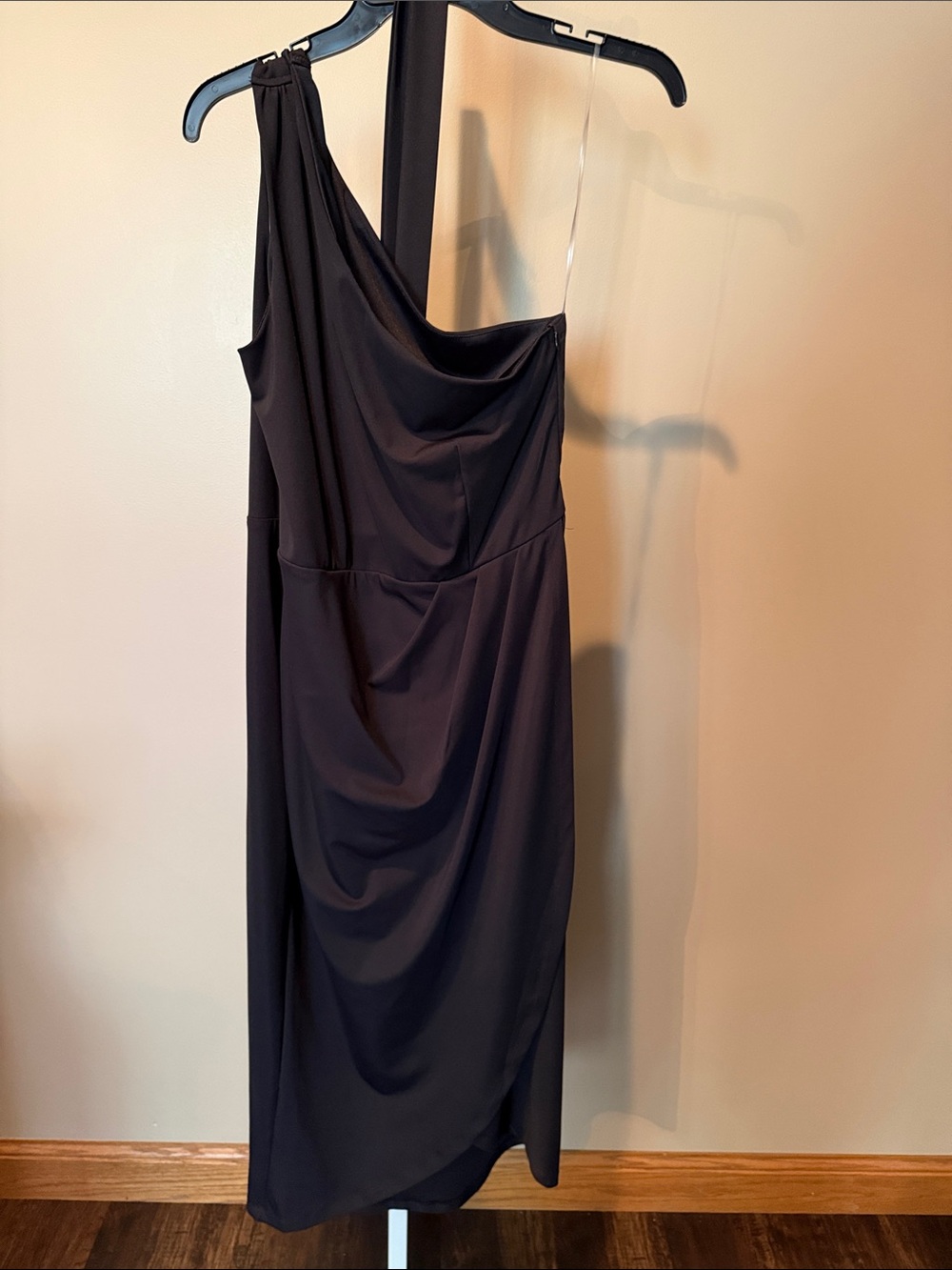 Elegant One-Shoulder Black Dress